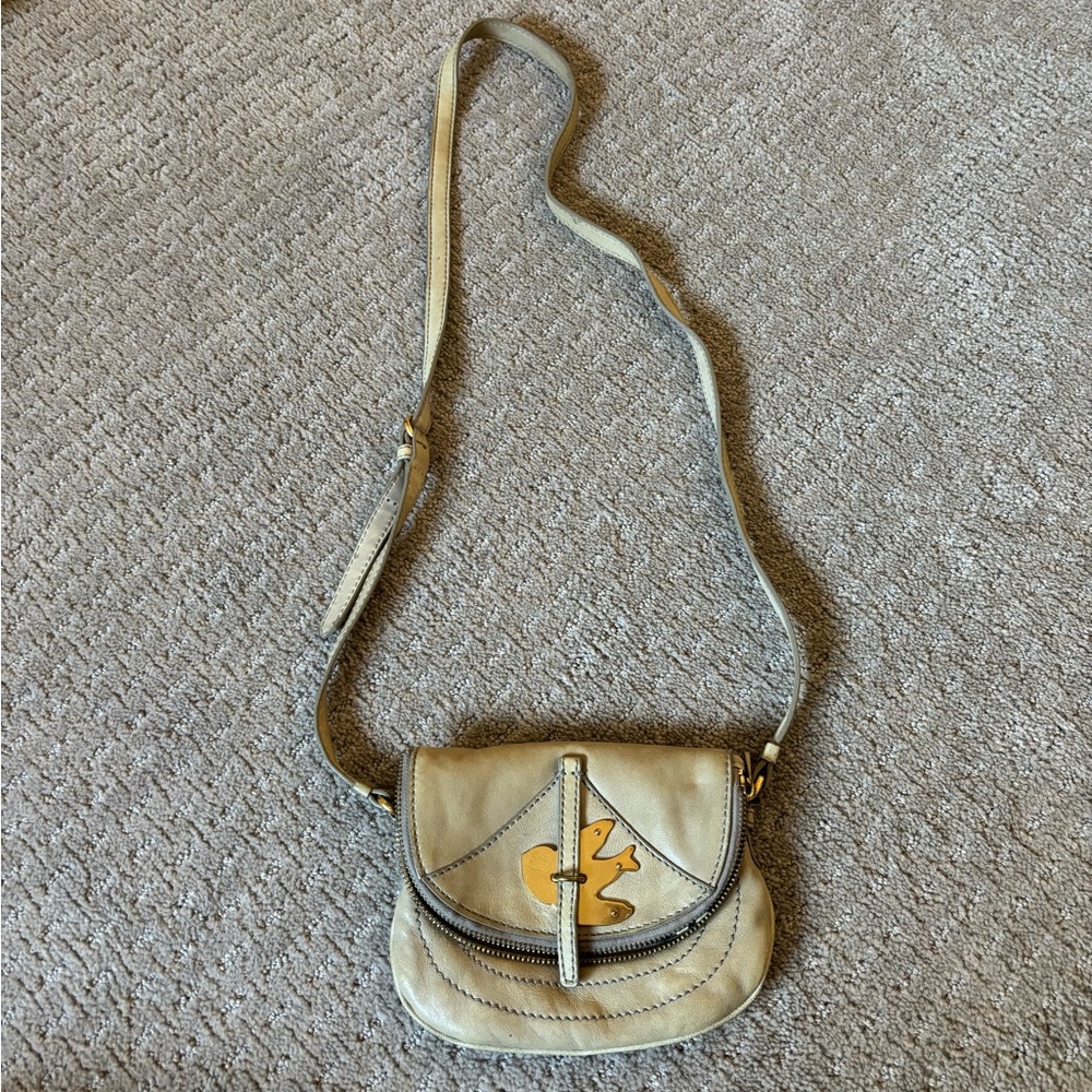 MARC By MARC JACOBS Petal To The Metal Bird Leather Flap Pouchette Crossbody Bag